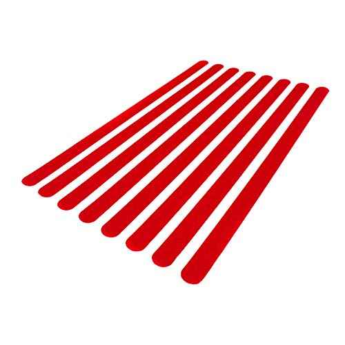 Anti-Rutsch Streifen, selbstklebend für Treppen, 30x640 mm, farbig, 8 Stück Aufkleber, Sticker (Rot) von AnTina TAPES