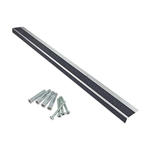 AnTina TAPES® Treppen-Kanten-Profil "General Line" 90 mm, Kanten-Schutz-Profil mit Antirutsch-Beschichtung R13 für Treppen & Stufen (9x80cm, schwarz) von AnTina TAPES