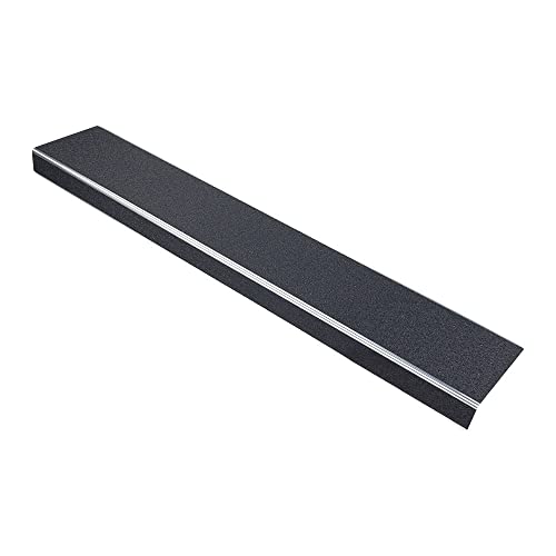 AnTina TAPES® Treppen-Kanten-Profil "Thin Line" 100 mm, Kanten-Schutz-Profil mit Antirutsch-Beschichtung R13 für Treppen & Stufen (10x100cm, schwarz) von AnTina TAPES