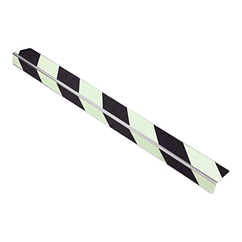 AnTina TAPES® Treppen-Kanten-Profil "Thin Line" 50 mm, Kanten-Schutz-Profil mit Antirutsch-Beschichtung R13 für Treppen & Stufen (5x80cm, nachleuchtend/schwarz) von AnTina TAPES