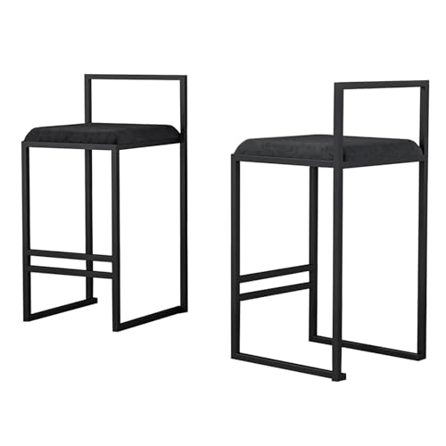 AnYaBinni Barhocker Set mit Low Rücken, Frühstück Barstühle Schwarze Küchenhocker für Kitchen Island Home Pub AnYaBinni Barhocker Set mit Low Rücken, Frühstück Barstühle Schwarze Küchenhocker für Kitchen Island Home Pub von AnYaBinni