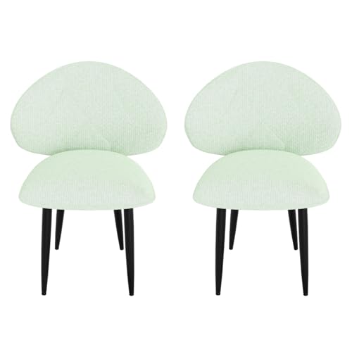 AnYu Furniture Gepolsterte Esszimmerstühle 2er Set, Moderne Stühle Esszimmer Bequeme Verbreiterte Rückenlehne Küchenstühle mit Metallfüßen (Hellgrün) von AnYu Furniture