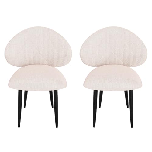 AnYu Furniture Gepolsterte Esszimmerstühle 2er Set, Moderne Stühle Esszimmer Bequeme Verbreiterte Rückenlehne Küchenstühle mit Metallfüßen (Rosa) von AnYu Furniture