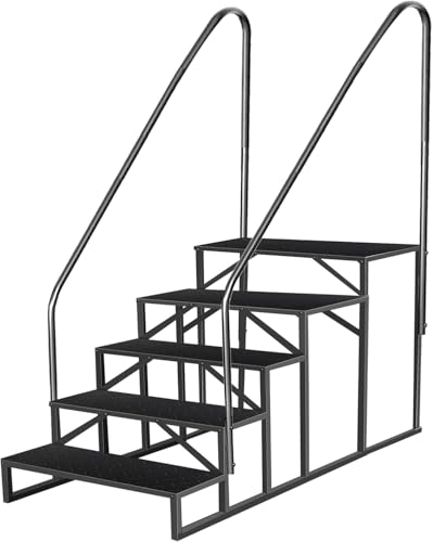Leiter 5 Stufen mit 2 Handlauf, rutschfeste Stahl Wohnwagen Trittstufe Poolleitern, Tragbare Trittleiter Für Wohnmobile mit Fünf Rädern, Haushaltsleiter Outdoor RV Stufenleiter Leiter 5 Stufen mit 2 Handlauf, rutschfeste Stahl Wohnwagen Trittstufe Poolleitern, Tragbare Trittleiter Für Wohnmobile mit Fünf Rädern, Haushaltsleiter Outdoor RV Stufenleiter von AnYu Furniture