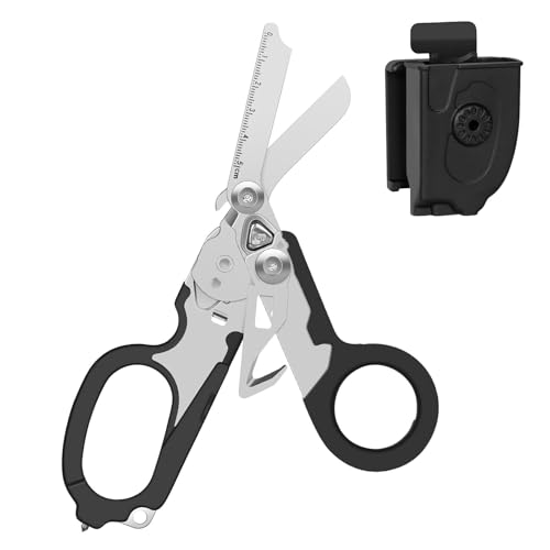 Trauma Schere Emergency Shears mit Strap Cutter und Glass Breaker Faltbare Scherenzange aus Edelstahl, Outdoor Camping Rescue Scissors Tools von AnaTI