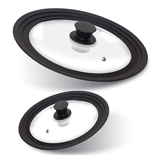 Anaeat Silikon-Universaldeckel für Töpfe, Pfannen und Pfannen – Abdeckung aus gehärtetem Glas mit hitzebeständigem Silikonrand, passend für alle Kochgeschirr mit einem Durchmesser von 16 cm bis 28 cm Anaeat Silikon-Universaldeckel für Töpfe, Pfannen und Pfannen – Abdeckung aus gehärtetem Glas mit hitzebeständigem Silikonrand, passend für alle Kochgeschirr mit einem Durchmesser von 16 cm bis 28 cm von Anaeat