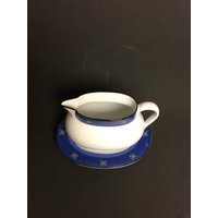 Dansk Quiltings Nine Patch Sauciere & Platzteller, Feine Porzellan-Geschirr Hergestellt in Portugal von Anaforia