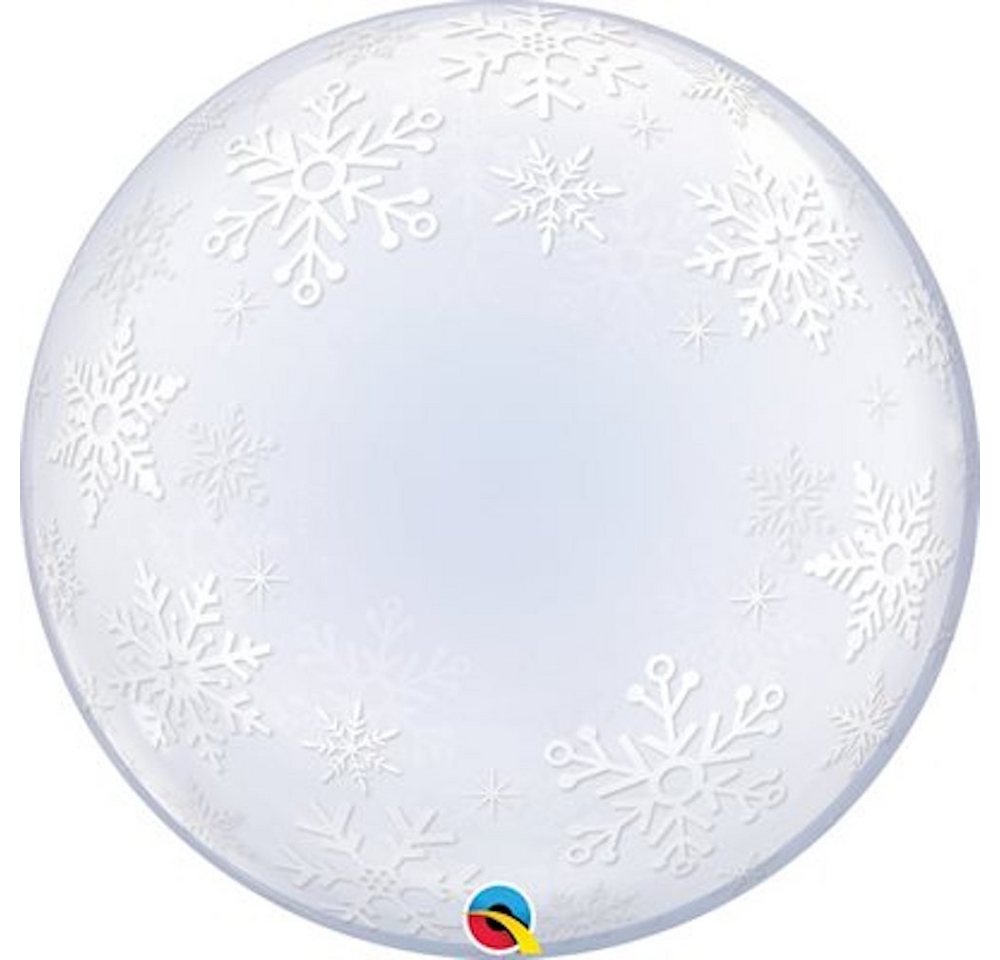 Anagram Bubble-Ballon Deco Bubble - 61cm - Schneeflocken weiß von Anagram