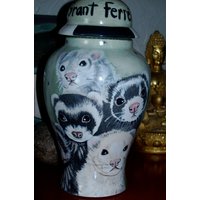 Keramik Beerdigung Pet Urn Custom Großes Mehrere Haustier Frettchen Jede Rasse Personalisiert Keramik Beerdigung Pet Urn Custom Großes Mehrere Haustier Frettchen Jede Rasse Personalisiert von Anagramfineart