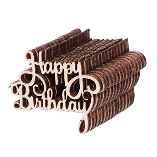 Analysisty 15 Stück Holz Happy Birthday Tischkonfetti, Word Happy Birthday Konfti, Holz Party Dekorationen von Analysisty