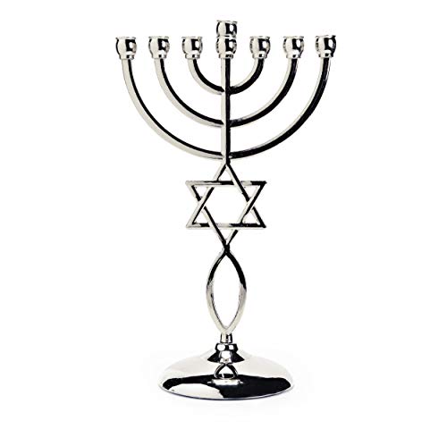 Ananadashop Kerzenhalter Silber Stern David Judaica 7 Zweige israelische Menorah Hanukka Ananadashop Kerzenhalter Silber Stern David Judaica 7 Zweige israelische Menorah Hanukka von JL Kippha's