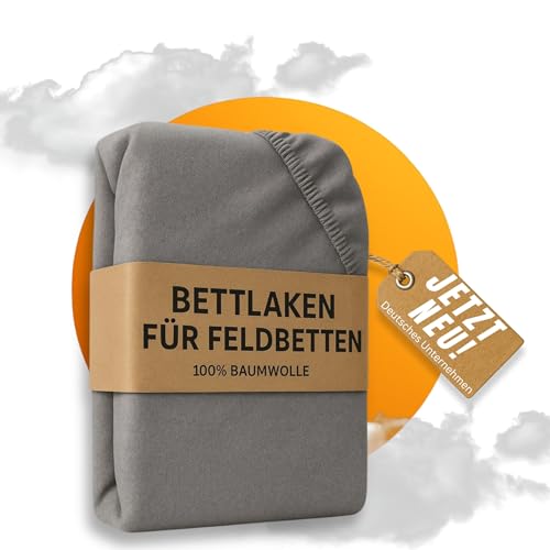 Ananda Goods Bettlaken für Feldbett klappbar, Campingbett & Reisebett Erwachsene - passgenaues Spannbettlaken für Feldbett mit matratze aus 100% Baumwolle, ideal für alle Betten bis 190x75cm von Ananda Goods