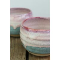 Cup Hand-Made Around 400Ml Pink Turquoise Gradient Fits Well in The Hand & Feels Comfortable von AnandaCeramicArt