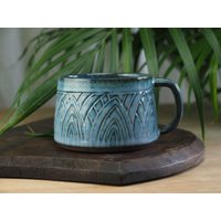 Cup Hand-Potted Handmade Dishwasher Safe 300Ml Height 7 cm Diameter 8.5 Pottery von AnandaCeramicArt