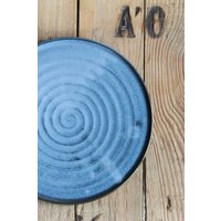 Plate Handmade, Diameter Approx. 21.5 cm, Very Flat, Low Edge, Hand-Made, 100% Dishwasher Safe Plate Handmade, Diameter Approx. 21.5 cm, Very Flat, Low Edge, Hand-Made, 100% Dishwasher Safe von AnandaCeramicArt
