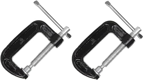 2-Zoll-C-Klemmen-Satz, Hochbelastbare Stahl-C-Klemme Industrielle Stärke C-Klammern für Holzbearbeitung, Schweißen und Bauwesen (2PCs) von Anano