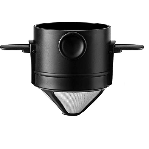Portable Pour Over Kaffeemaschine 1-2 Tasse, Edelstahl tragbare Kaffeefilter, wiederverwendbare Tasse Kaffee Dripper Filter für Haus Büro Reisen von Anano