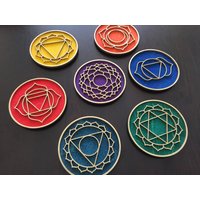 Heilige Geometrie 7 Chakra Magnete Aus Holz von Anatoliawood