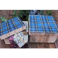 Handgemachte Und Umweltfreundliche Bananenfaser-Aufbewahrungsbox in Blauem Tartan-Design. Weitere Muster Verfügbar von AnavHomeLtd