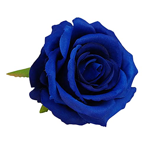 Anawakia 10 Stück Künstliche Blumenköpfe Blütenköpfe Kunst Blumen Rosen Köpfe Rosen Künstliche Blume Rosen Blumen Kunstrose Rosenköpfe Hochzeit Party Dekoration 9 cm (Blau) von Anawakia