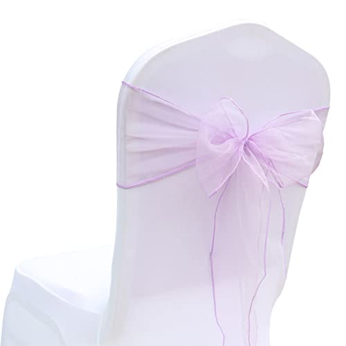 Anawakia 25 Stück Organza Stuhlschleifen Stuhl Band Schleife Organza Stuhl Band Stuhlschleifen Stuhl Schärpen für Hochzeit Bankett Geburtstagsfeier Dekoration (Helles Lila) von Anawakia