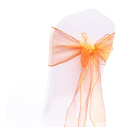 Anawakia 25 Stück Organza Stuhlschleifen Stuhl Band Schleife Organza Stuhl Band Stuhlschleifen Stuhl Schärpen für Hochzeit Bankett Geburtstagsfeier Dekoration (Orange) von Anawakia