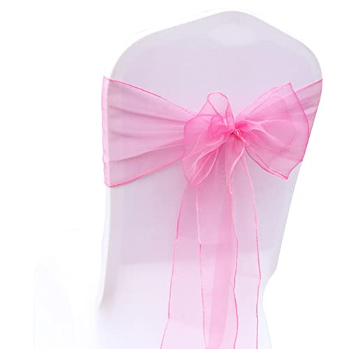 Anawakia 25 Stück Organza Stuhlschleifen Stuhl Band Schleife Organza Stuhl Band Stuhlschleifen Stuhl Schärpen für Hochzeit Bankett Geburtstagsfeier Dekoration (Rosa) von Anawakia