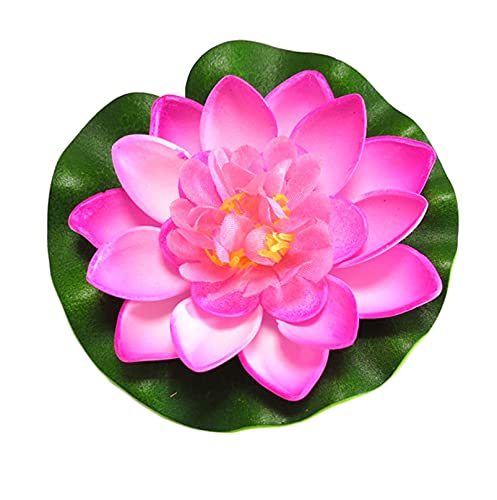 Anawakia 5 Stück Künstliche Pflanzen Teichpflanzen Lotus künstliche lotusblüte Lotusblatt Seerose künstliche Blumen Wasserlilie Schwimmend Lotusblüte Simulation Seerose 10 cm (Rosa) von Anawakia