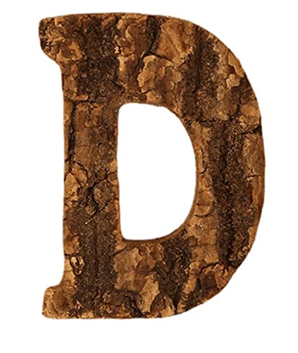 Anawakia Hölzerne Buchstaben A B C D E F G H I J K L M N O P Q R S T U V W X Y Z Vintage Massivholzrinde Holz Nummer Zahlen & 0 1 2 3 4 5 6 7 8 9 Retro DIY Dekoration (D) von Anawakia