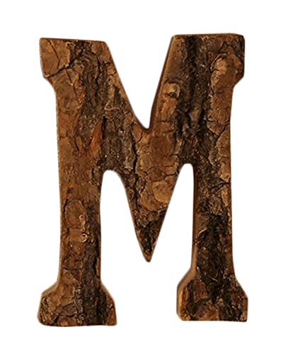 Anawakia Hölzerne Buchstaben A B C D E F G H I J K L M N O P Q R S T U V W X Y Z Vintage Massivholzrinde Holz Nummer Zahlen & 0 1 2 3 4 5 6 7 8 9 Retro DIY Dekoration (M) von Anawakia