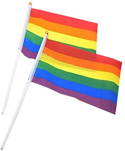 Anawakia LGBT Regenbogen-Flagge, klein, Regenbogenfarben, 14 x 21 cm, 2 Stück von Anawakia