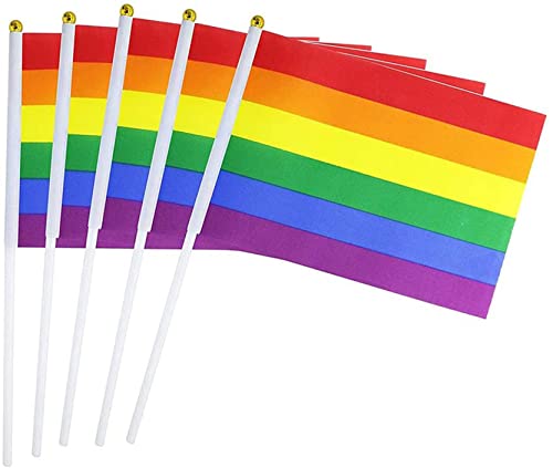 Anawakia LGBT Regenbogen-Flagge, klein, Regenbogenfarben, 14 x 21 cm, 5 Stück von Anawakia