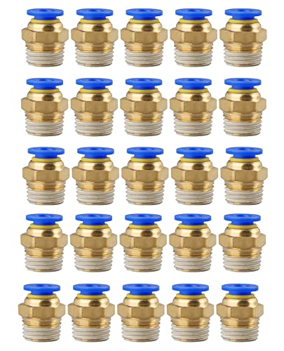 Anawakia Schnellverbinder für Luftanschlüsse, Schnellkupplungen, 6 mm, PT1/4 PC6-02 (25) von Anawakia