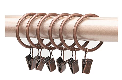 Anawakia Set mit 10 Gardinenringen mit Klammern, Metall, Vorhangclips, Gardinen, Clips mit Ringen (Kupfer, Innendurchmesser 55 mm) von Anawakia