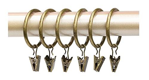 Anawakia Set mit 10 Vorhangringe mit Klammern aus Metall für Vorhänge, Clips mit Ringen (Bronze, Innendurchmesser 55 mm) von Anawakia