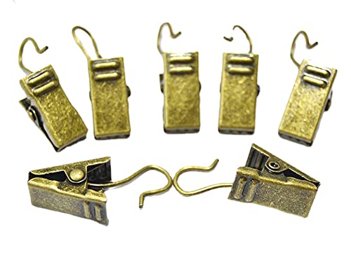 Anawakia 20 Stück Klemmhaken für Vorhänge, Klemmringe, Vorhangclips, Vorhangclips aus Edelstahl mit Haken (Bronze) von Anawakia