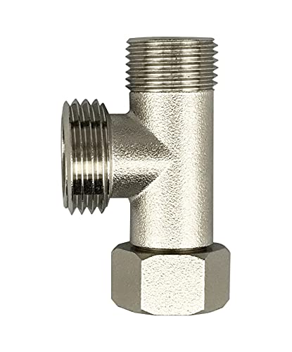 Anawakia WC Umstellventil Gerade Zähne 3/8 "Und Seitenzähne 1/2" Drei-wege-anschlussventil T Valve 3/8 (1 pcs) von Anawakia