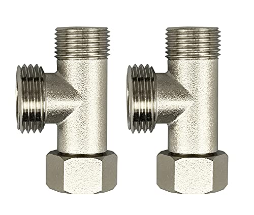 Anawakia WC Umstellventil Gerade Zähne 3/8 "Und Seitenzähne 1/2" Drei-wege-anschlussventil T Valve 3/8 (2 pcs) von Anawakia