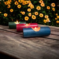 Handgefertigter Hölzerner Durchscheinender T-Light-Kerzenhalter | 3Er-Set von AnayrasHandcrafted