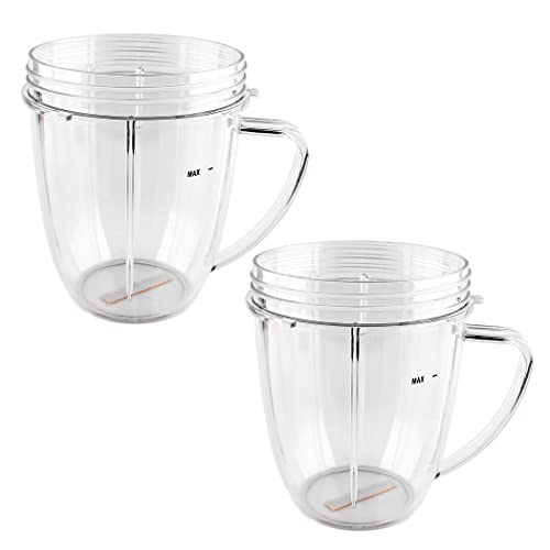 Anbige 510 ml Becher mit Griff, teile, kompatibel mit Nutribullet 600 W und 900 W (2 510 ml Becher mit Griff). von Anbige