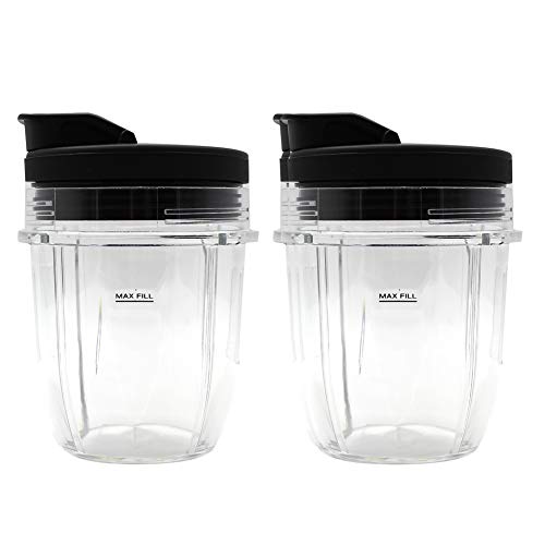 Anbige Becherglas, passend für Nutri Ninja Auto-iQ 1000 W und Duo Mixer 2 12oz cups+lids farblos von Anbige