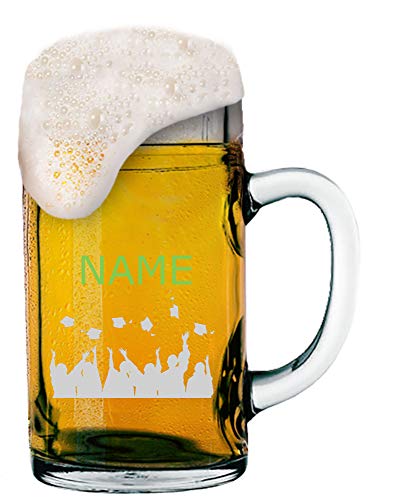 Maß Bierkrug 1 Liter mit Gravur von Logo + Namen Ihrer Wahl | individuell-gestalteter Maßkrug von Meinglas (Graduation) von Anbobo