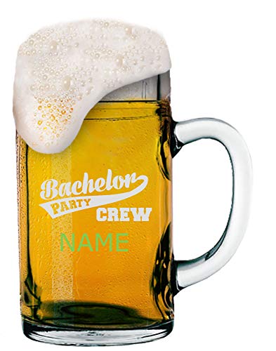 Maßkrug 1L mit individueller Gravur [Name] und [Motiv - Bachelor] - MeinGlas (Motiv 03) von Anbobo