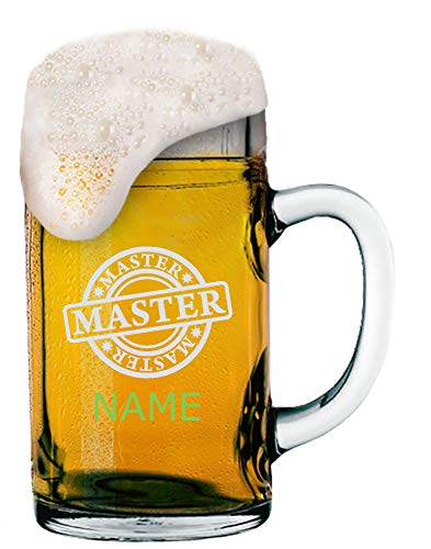 Maßkrug 1L mit individueller Gravur [Name] und [Motiv - Master] - MeinGlas (Motiv 03) von Anbobo