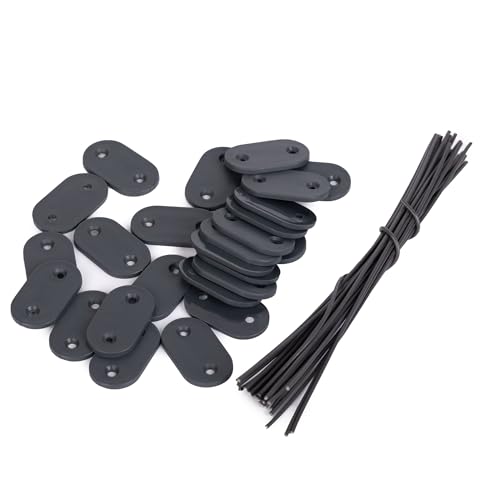26 Stück Sichtschutz Befestigungsset, Wetterfestes PVC Befestigungsklammern, Befestigungskit für Sichtschutzmatten - Anthrazit von Anbor zest