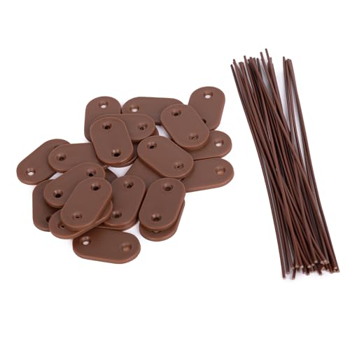 Anbor zest 26 Stück Sichtschutz Befestigungsset, Wetterfestes PVC Befestigungsklammern, Befestigungskit für Sichtschutzmatten - Braun von Anbor zest