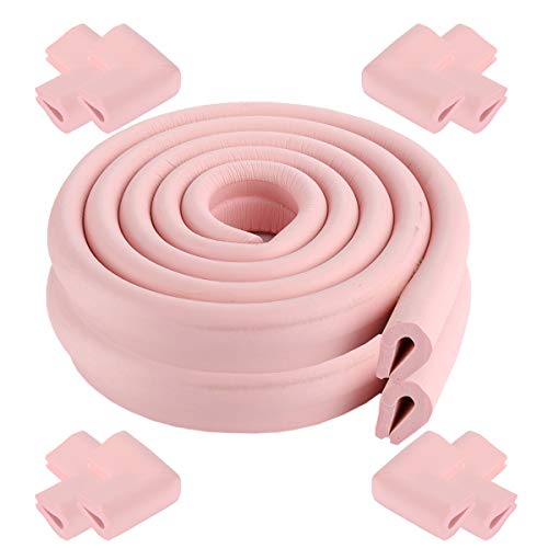 Ancdream 2x 2m U-Form Länge Kantenschutz + 8 Eckenschützer, soft ungiftig und umweltfreundlich, Rosa von Ancdream