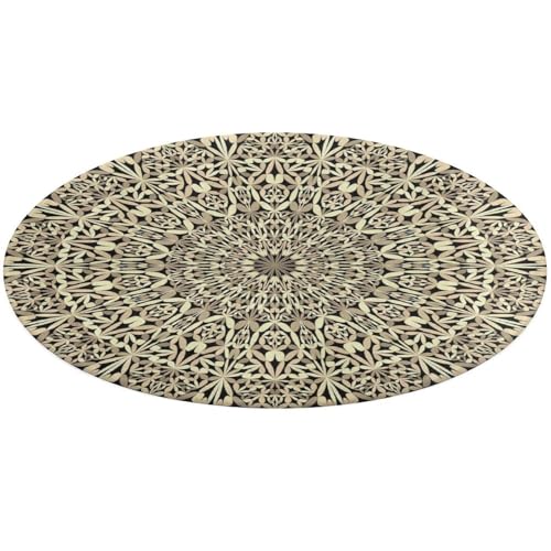 23,6 Zoll runde Fußmatte, rutschfeste Fußmatte für den Boden, Fußmatten für die Vordertür, Teppiche, Fußmatten für den Innen- und Außenbereich, Aufdruck Vintage Kaleidoskop Mandala Blumen Tribal Ethno 23,6 Zoll runde Fußmatte, rutschfeste Fußmatte für den Boden, Fußmatten für die Vordertür, Teppiche, Fußmatten für den Innen- und Außenbereich, Aufdruck Vintage Kaleidoskop Mandala Blumen Tribal Ethno von Anceky