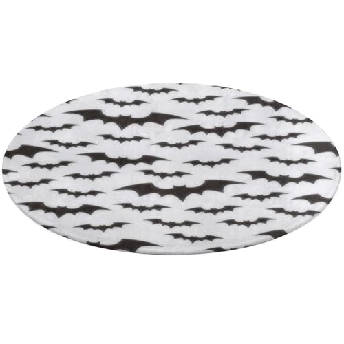 23,6 Zoll runde Teppich-Fußmatte, rutschfeste Fußmatte für den Boden, Fußmatten für die Vordertür, Teppiche, Fußmatten für den Außen- oder Innenbereich, nahtloser Druck, schwarze Halloween-Fledermäuse 23,6 Zoll runde Teppich-Fußmatte, rutschfeste Fußmatte für den Boden, Fußmatten für die Vordertür, Teppiche, Fußmatten für den Außen- oder Innenbereich, nahtloser Druck, schwarze Halloween-Fledermäuse von Anceky