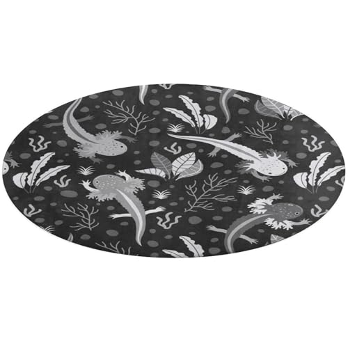 23,6 Zoll runde Teppich-Fußmatte, rutschfeste Fußmatte für den Boden, Fußmatten für die Vordertür, Teppiche, Fußmatten für den Außen- oder Innenbereich, nahtloser Druck, weiße schwimmende Axolotl, Alg 23,6 Zoll runde Teppich-Fußmatte, rutschfeste Fußmatte für den Boden, Fußmatten für die Vordertür, Teppiche, Fußmatten für den Außen- oder Innenbereich, nahtloser Druck, weiße schwimmende Axolotl, Alg von Anceky